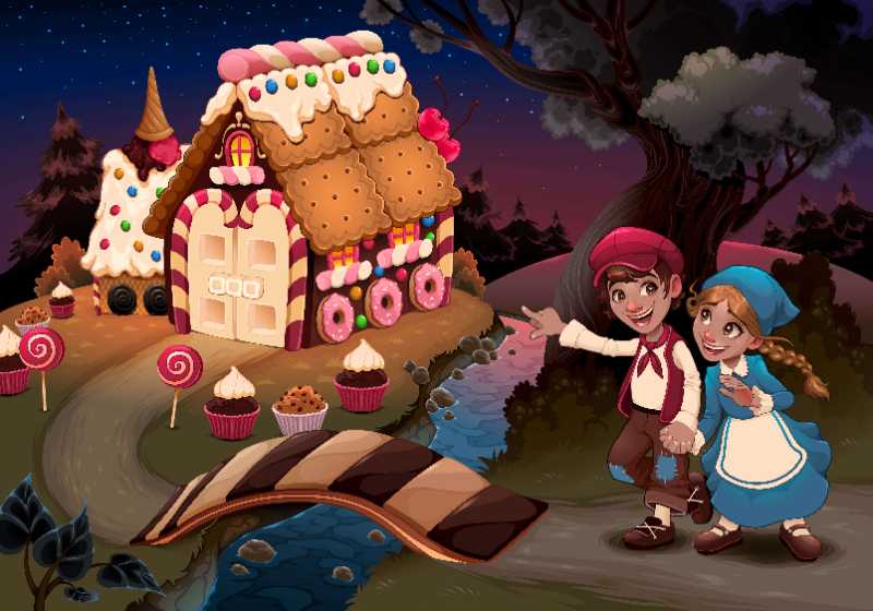 hansel gretel near candy house - jigsaw puzzle