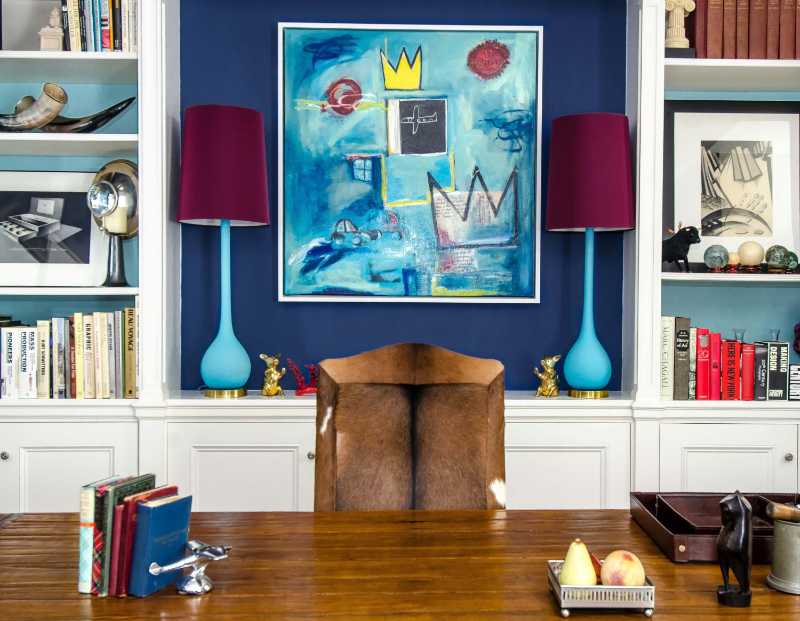 A study room dominated by blue tones - jigsaw puzzle