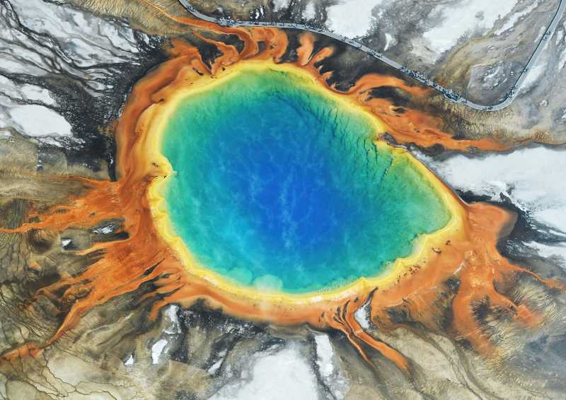 Aerial image of Grand Prismatic Spring - jigsaw puzzle