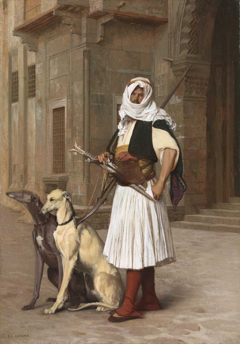 arnaut with two whippet dogs - jigsaw puzzle