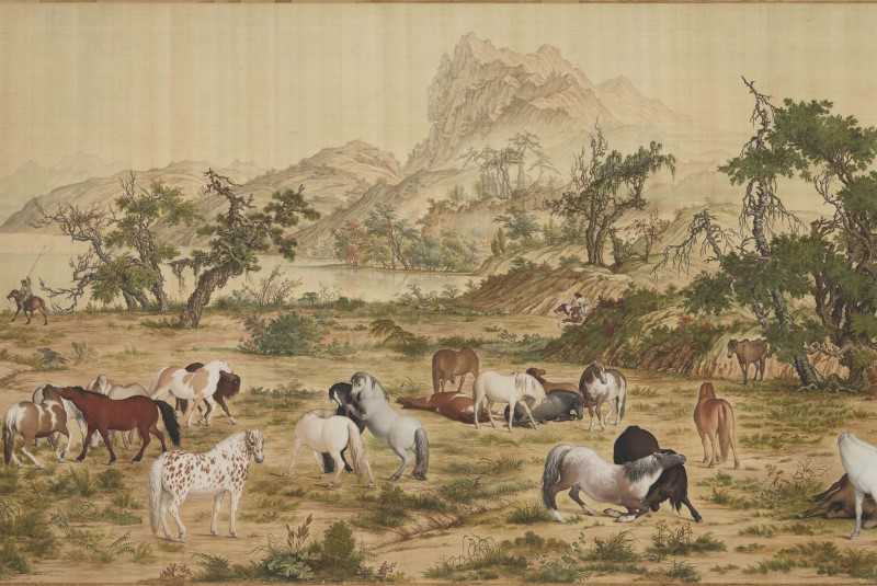 Picture of Lang Shining's Hundred Horses of Qing Dynasty - jigsaw puzzle