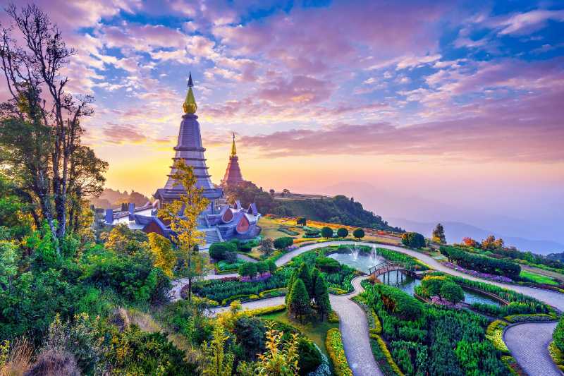 Landmark pagoda in doi Inthanon national park at Chiang mai - jigsaw puzzle