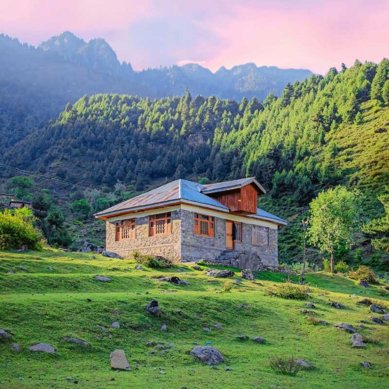 Eine Hütte in malerischer Lage