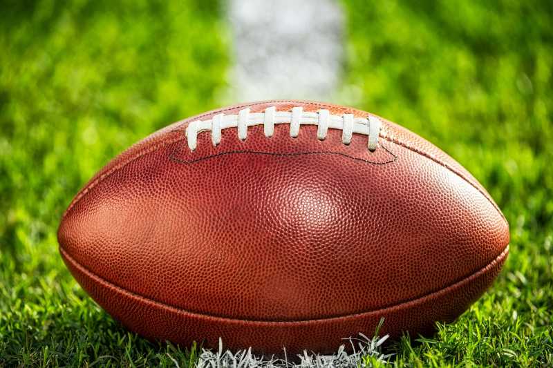 a low angle close up view of a leather american football - jigsaw puzzle