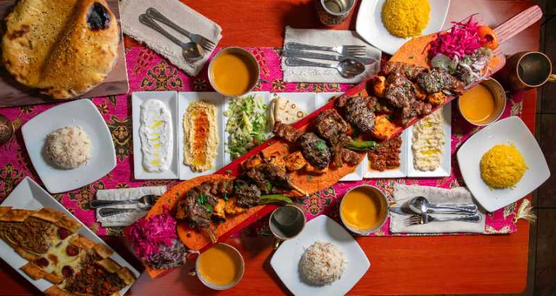 a meal at a middle eastern restaurant - jigsaw puzzle