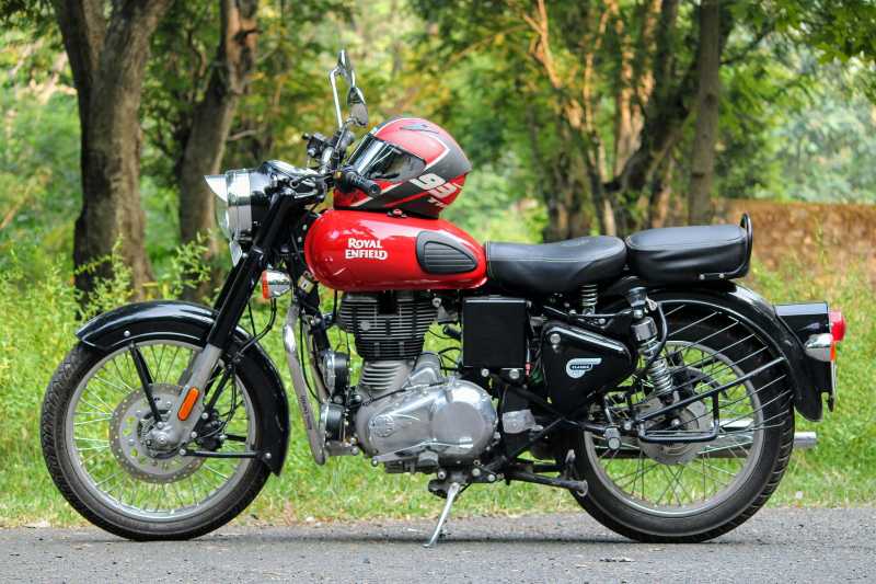 A red and black motorcycle
