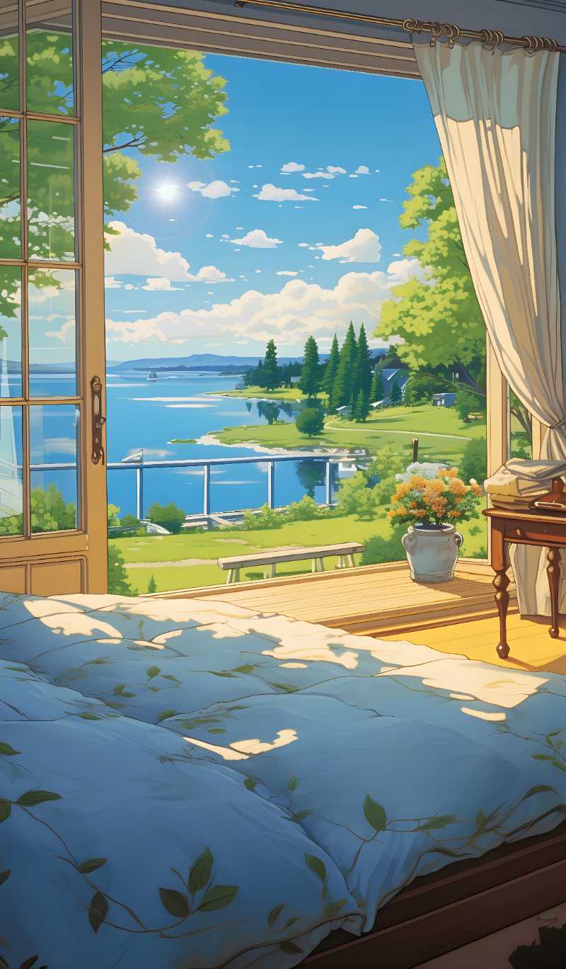 ai generated house lake beach - jigsaw puzzle