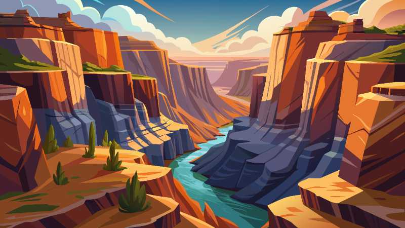 ai generated canyon mountains - jigsaw puzzle