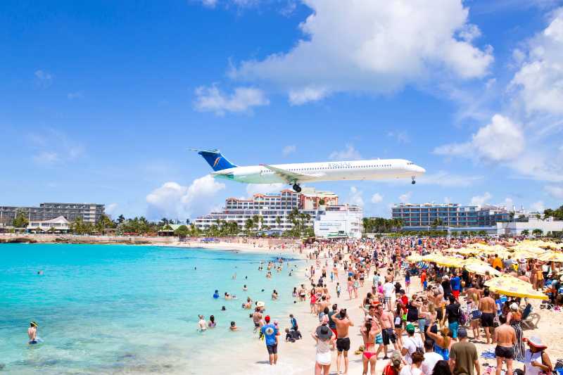 airplane maho beach saint martin - jigsaw puzzle