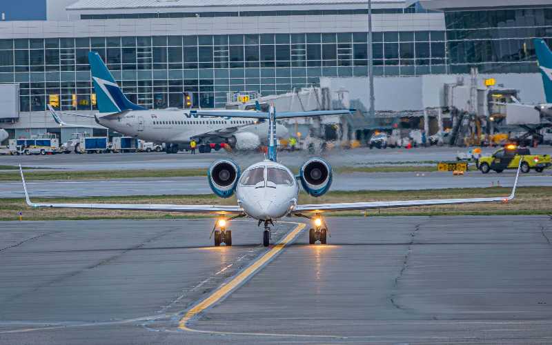 Airplane on a runway