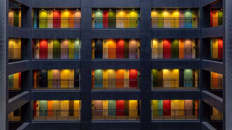 apartment colorful building - jigsaw puzzle