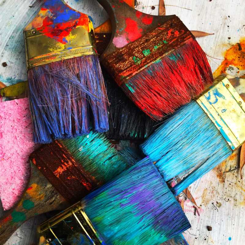 art brushes colorful paint - jigsaw puzzle