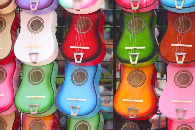 assorted color acoustic guitar lot