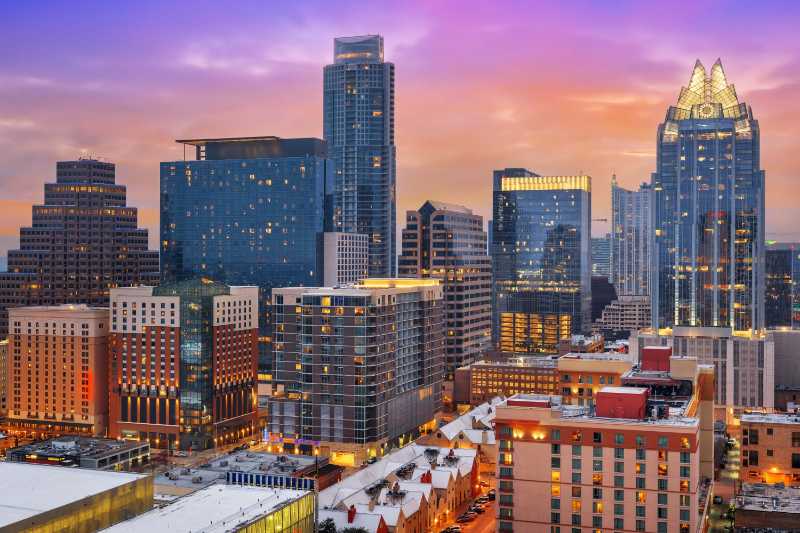 Skyline dei tetti di Austin Texas Stati Uniti