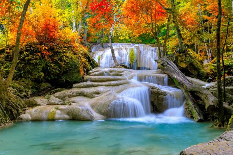 autumn majestic waterfall national park forest - jigsaw puzzle