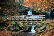 Autumn waterfalls in park with colorful foliage - jigsaw puzzle