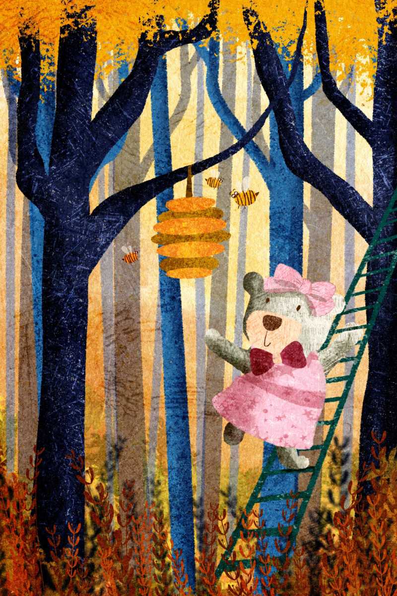 bear honey woods trees forest - jigsaw puzzle