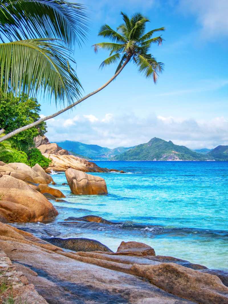 Hermosa playa exótica de Seychelles