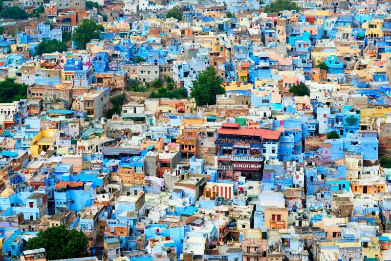 blue city due to the vivid blue painted brahmin houses - jigsaw puzzle