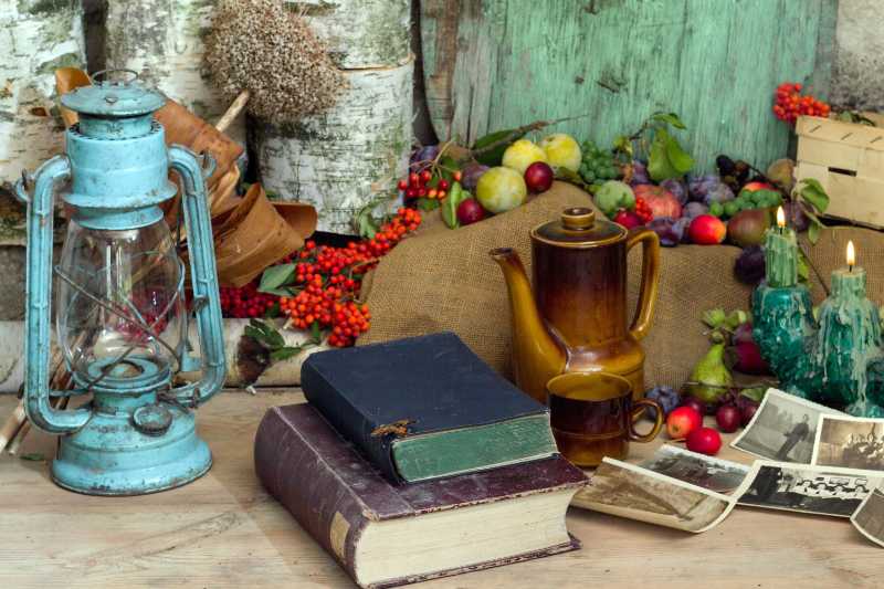 books fruit candles still life - jigsaw puzzle