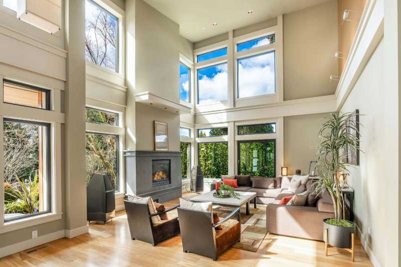Brown Sofa in a Living Room