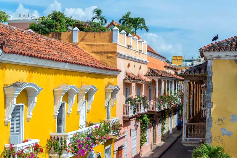 Buildings in the historic center of Cartagena