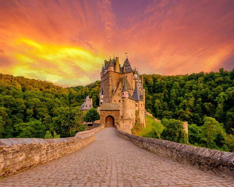 Burg eltz castle in rhinelandpalatinate at sunset