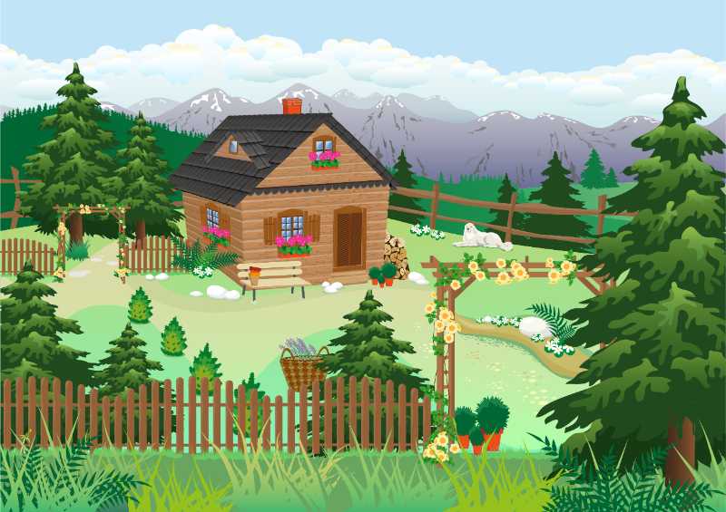 chalet mountains summer holiday - jigsaw puzzle