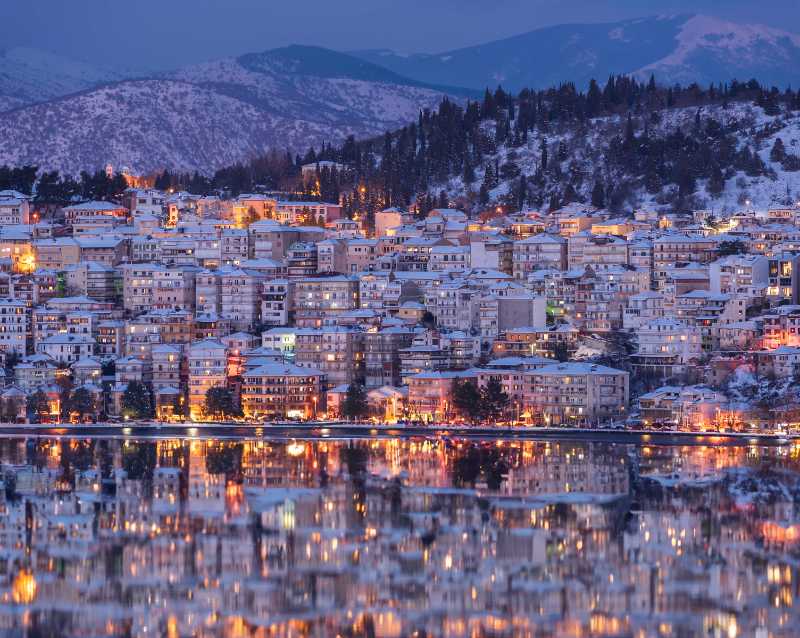 city winter water greece landscape - jigsaw puzzle