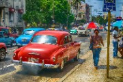 Classic American Cars on the Streets of Cuba - jigsaw puzzle