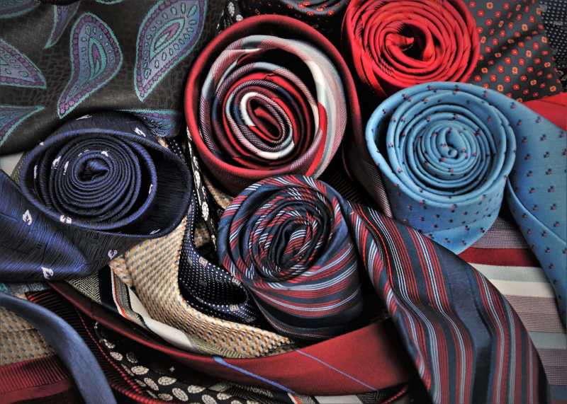 Collection of Rolled Men's Neckties