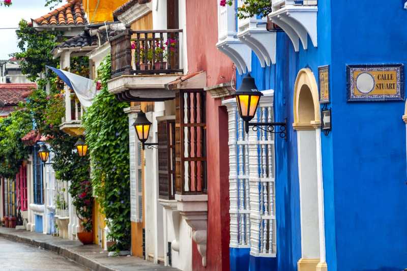 Colorful buildings in Cartagena Colombia