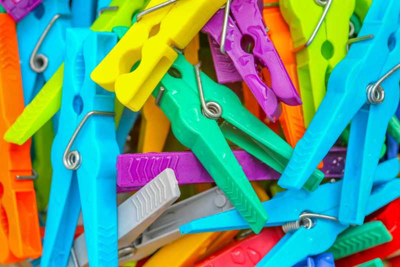 Colorful clothes pegs plastic clip
