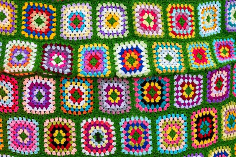 Colorful crochet blanket in sicily