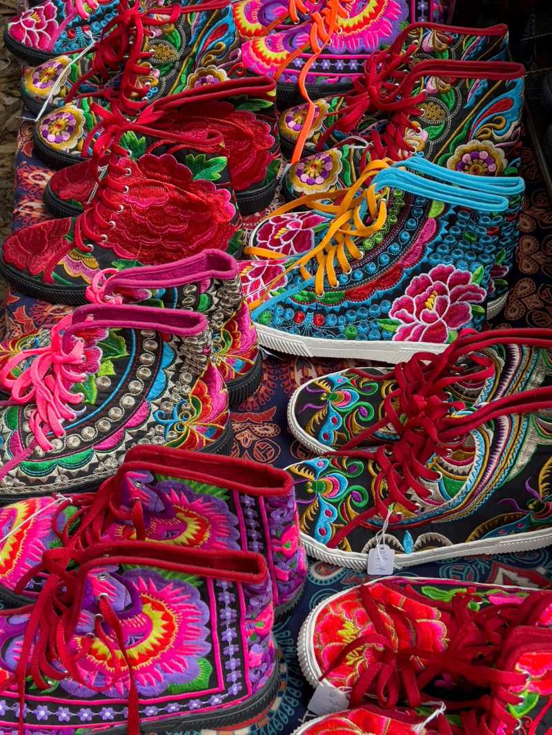 Colorful Floral Embroidered Shoes