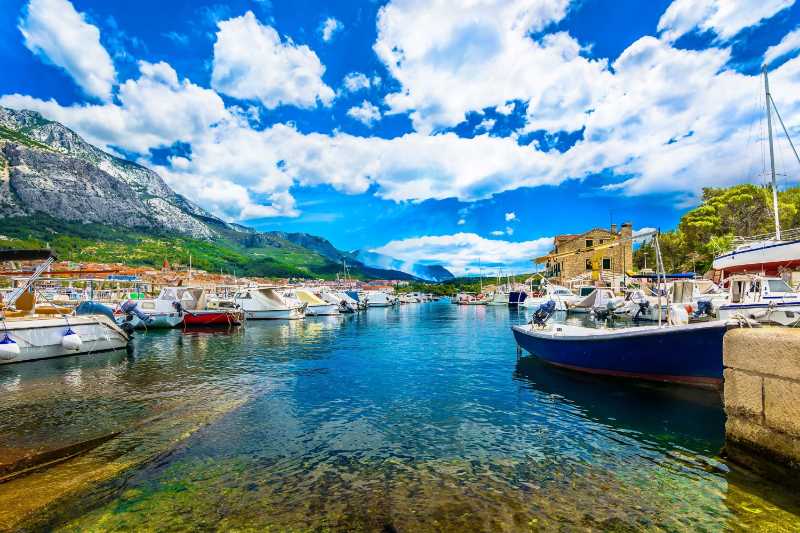 Colorful landscape of Makarska Croatia