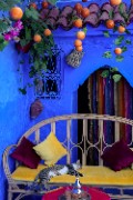 colorful moroccan patio with a relaxing cat - jigsaw puzzle