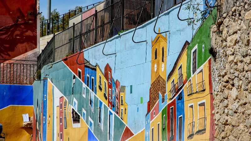 Colorful Street Art in Villajoyosa Spain