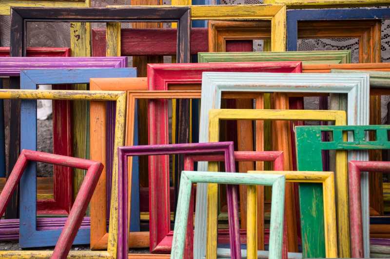 colorful colourful frames wood - jigsaw puzzle