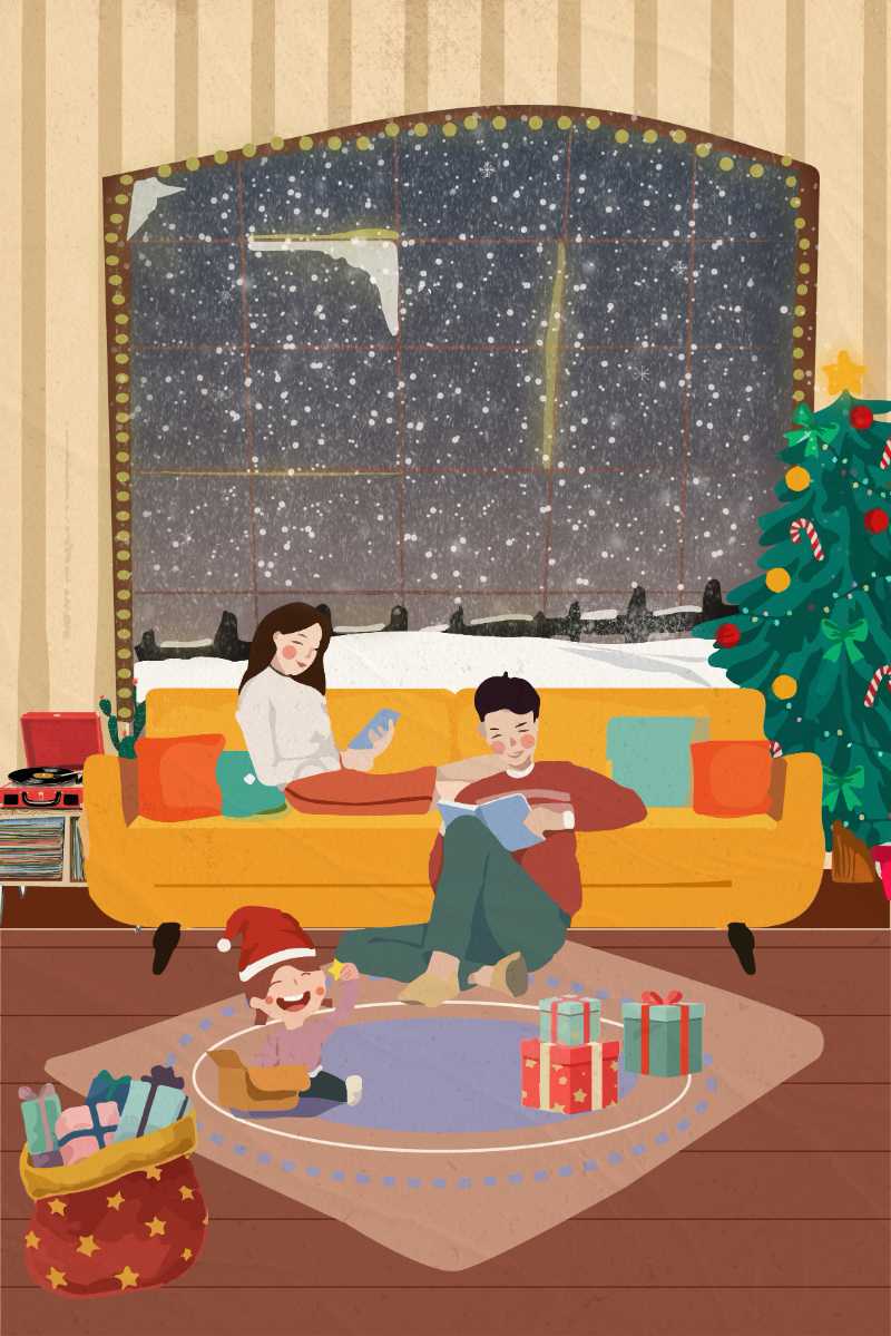 couple christmas family winter - jigsaw puzzle