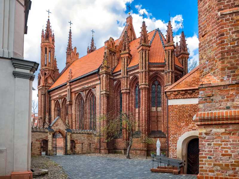 Courtyard of ensemble of st anne and bernardine church vilnius lithuania