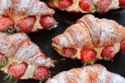 croissants strawberry bread food - jigsaw puzzle