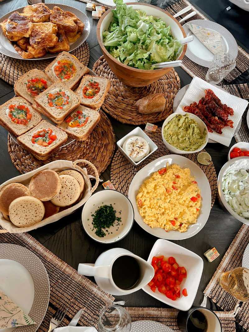 Delicious Breakfast Spread with Diverse Dishes