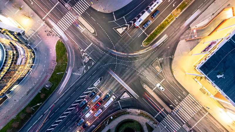 Drone Shot of an Intersection
