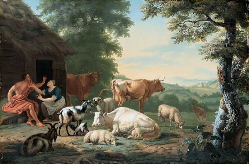 Arcadian Landscape with Shepherds and Cattle - jigsaw puzzle