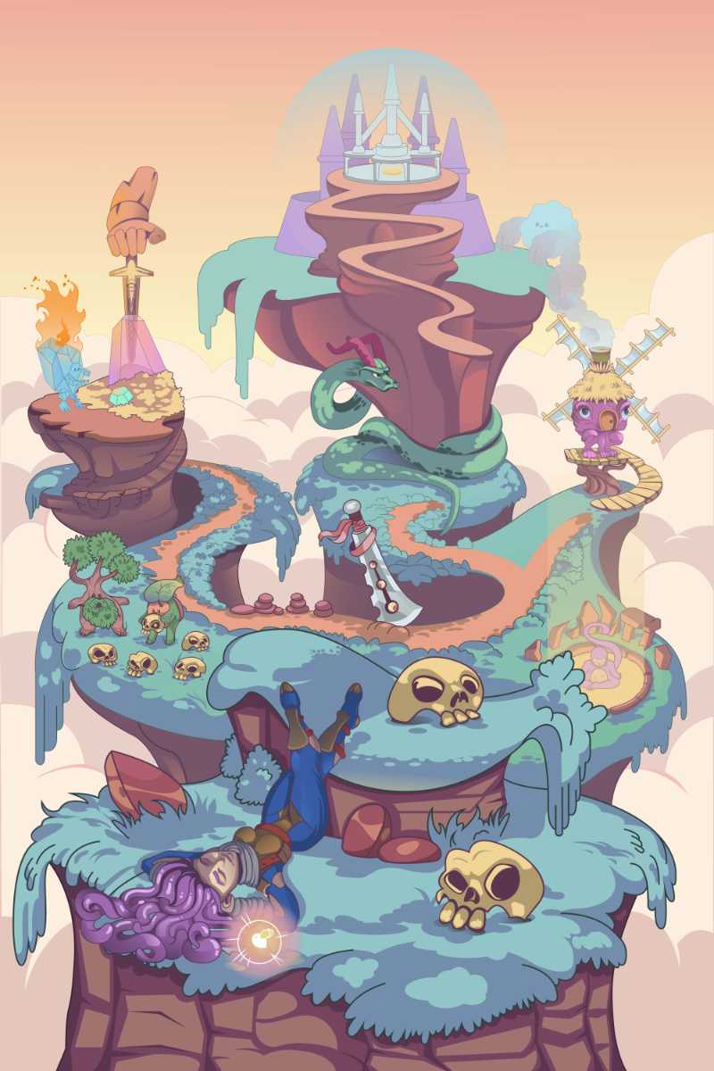 Fantasy Game Art with Floating Islands breath of the wild