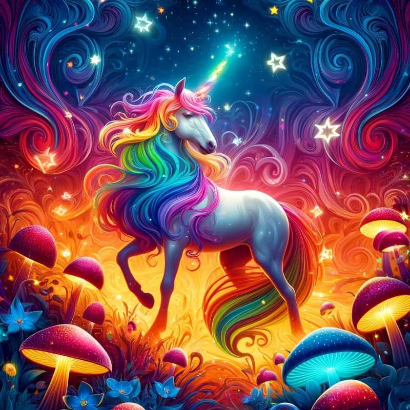 fantasy rainbow unicorn - jigsaw puzzle