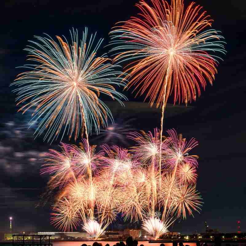 fireworks night sky colorful - jigsaw puzzle