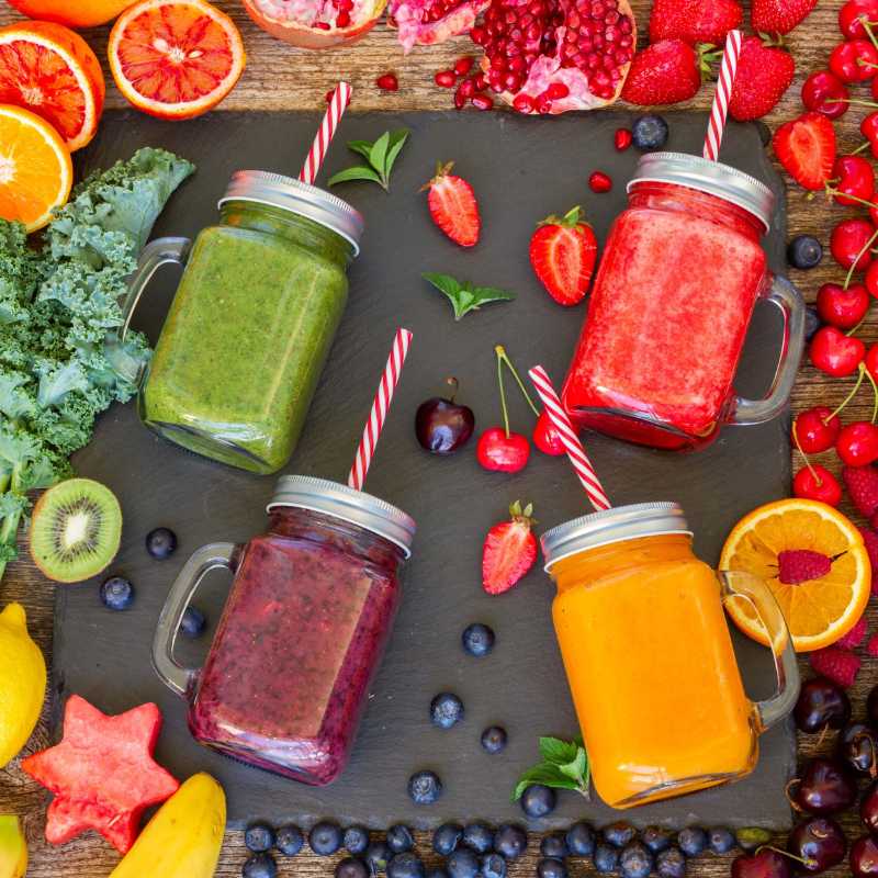 Fresh smoothy drink with ingredients