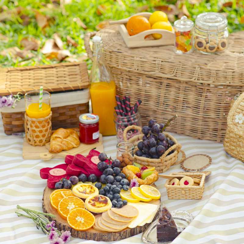 Fruit on picnic mat
